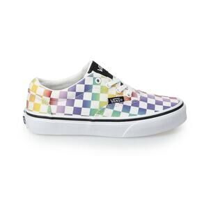 Vans Doheny Black White Rainbow Check Kids Lace Up Sneaker Shoes Size 5.5